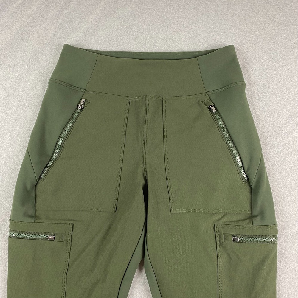 Athleta Womens Headlands Hybrid High Rise Cargo Tight Leggings 2 green Hiking - Picture 2 of 9